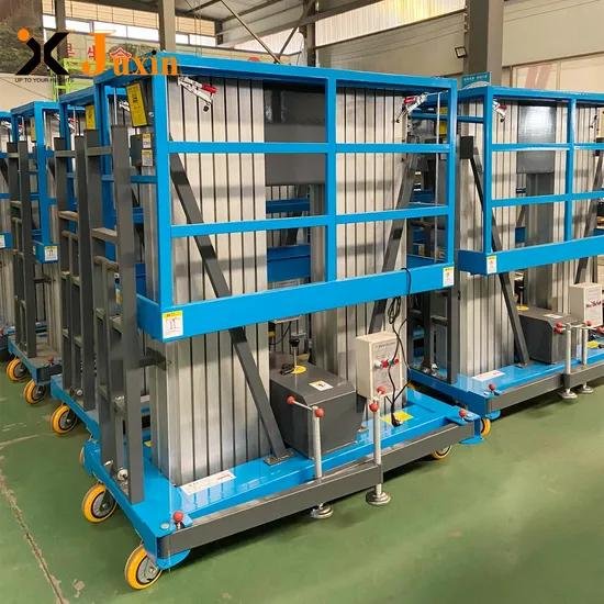 Vertical Mast Lift 12m Aluminum Ladder Lift Double Masts Man Lift