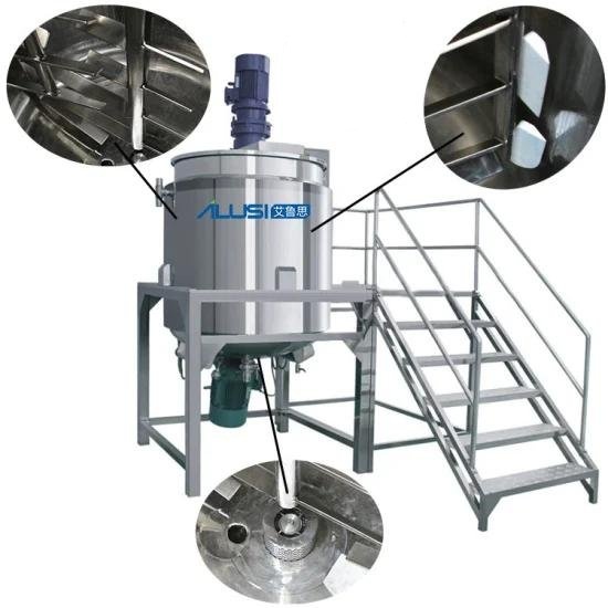 Ahm Shampoo Production Line Liquid Soap Dispenser Mixer Making Machine Mixing Tank with Heater Milk Homogenizer