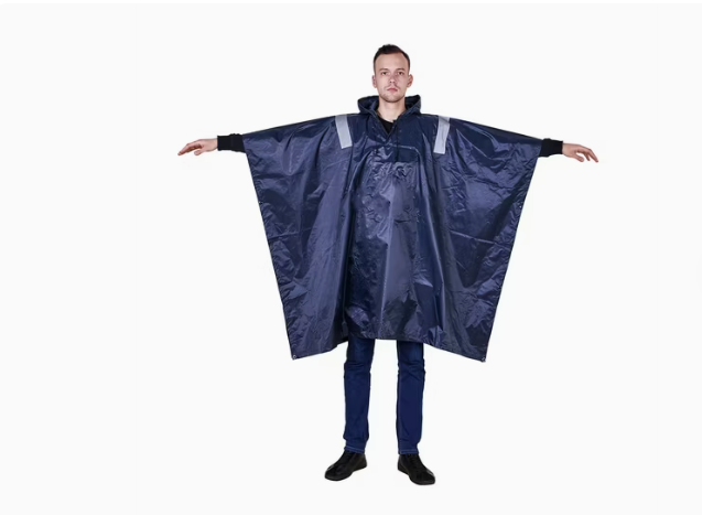 Poncho De Goma Con Capucha Y Cintas Reflectantes Hivi NWPC-R018-R-2