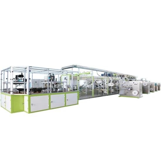 Full Automatically Big Ring Elastic Waist Band Baby Diaper Machine with Adhesive Machine and Packing Machine