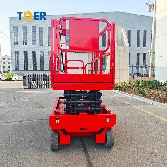 Tder Four Wheeled Self Propelled Automatic Walking Tracked Scissor Man Lift for