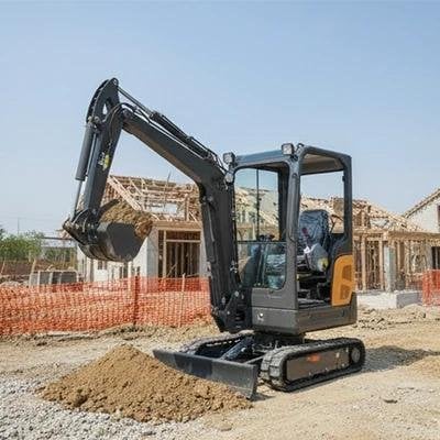 Compact Cougars Excavator with Durable Canopy and Reliable Rubber Tracks