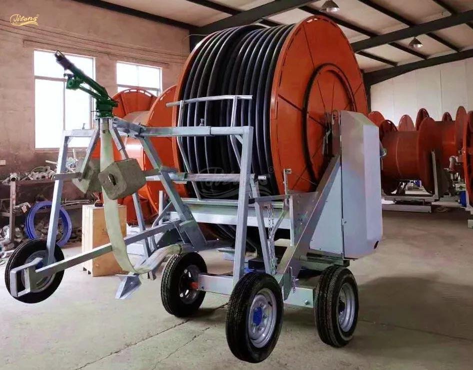 Titans Movable Wheel Rain Sprinkler Hose Reel Engine Gearbox Farmland Farm Irrigation System