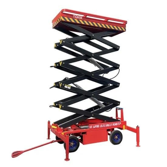Tder 6m 7m 8m Manual Push Around Weight Hydraulic Scissor Electric Lifting Platform