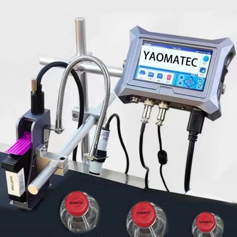 Yaomatec 12.7mm Date Number Word Qr Code Bar Code Carton Plastic Metal Online Automatic Tij Inkjet Printer